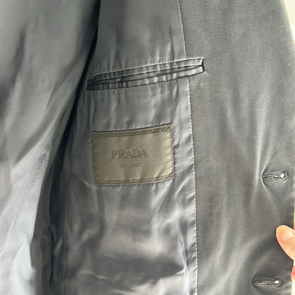 PRADA navy cupro blazer 54R - Picture 4 of 12
